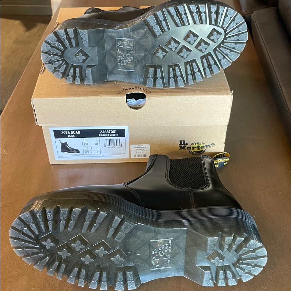 Dr. Martens Black Chelsea Boots with Yellow Accents - Picture 4 of 8